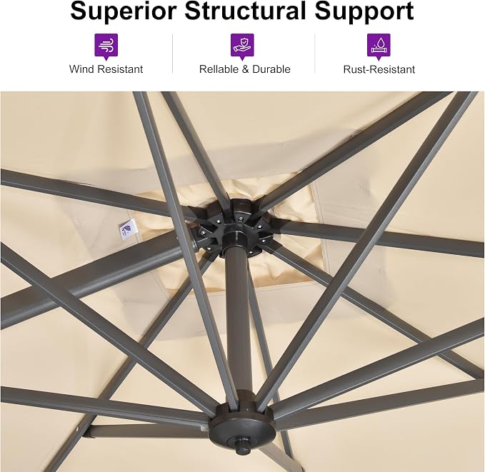 PURPLE LEAF 11 Feet Patio Umbrella - Image 4