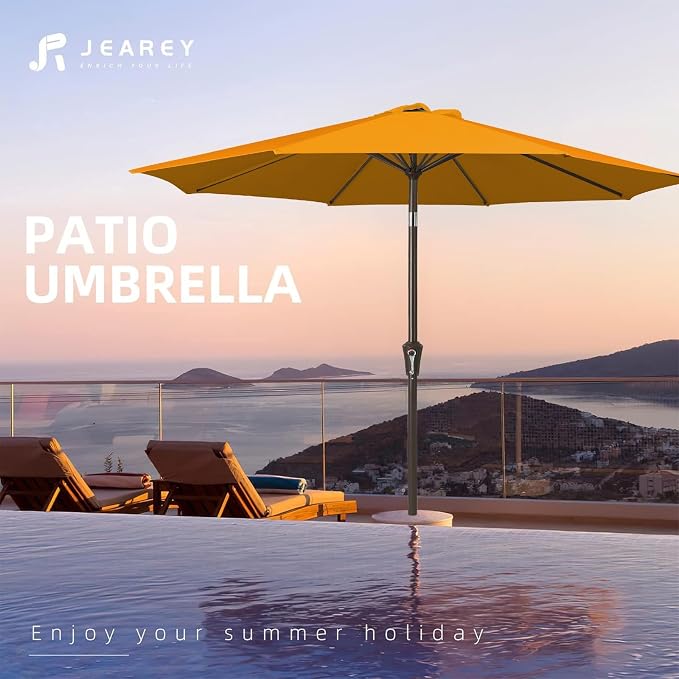 JEAREY 9FT Outdoor Patio Umbrella Outdoor Table Umbrellas - Image 7