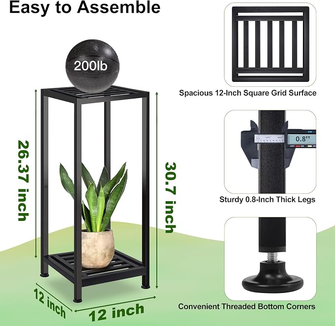 Plant Stand Indoor Outdoor Heavy Duty Wrought Iron Pedestal Stands Metal Plant - Image 3