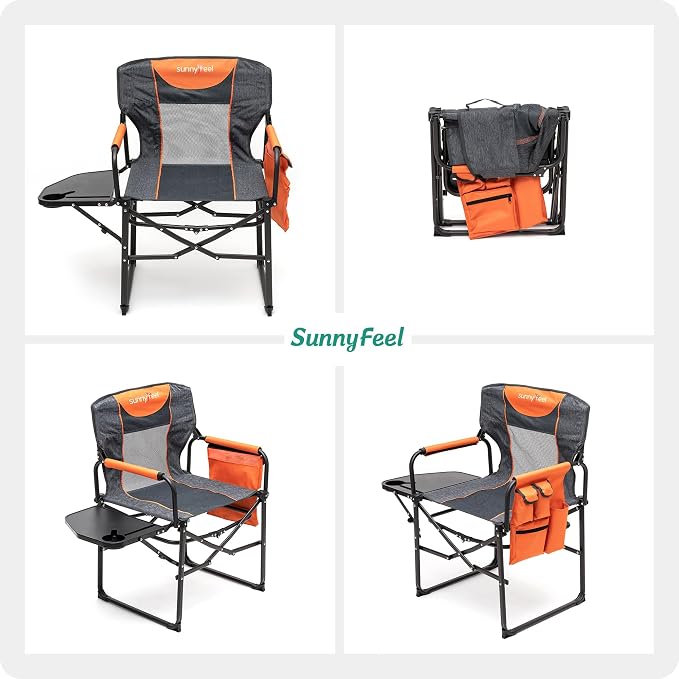 SUNNYFEEL Camping Directors Chair, Heavy Duty, Oversized Portable Folding Chair - Image 7