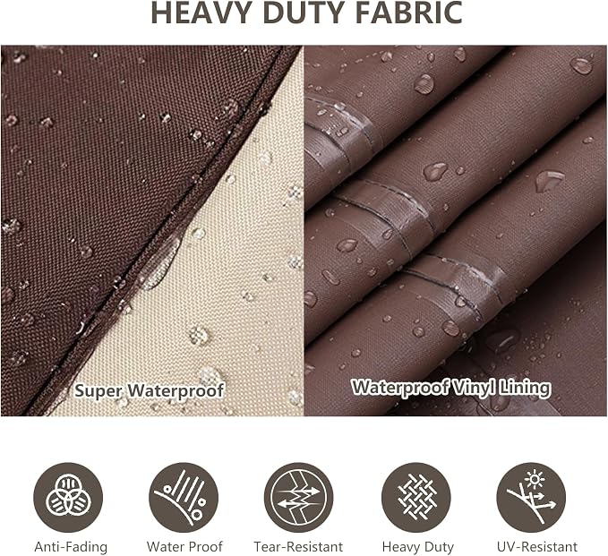 Rileytee 3 Piece Heavy Duty Waterproof Patio Furniture Covers, Outdoor - Image 3