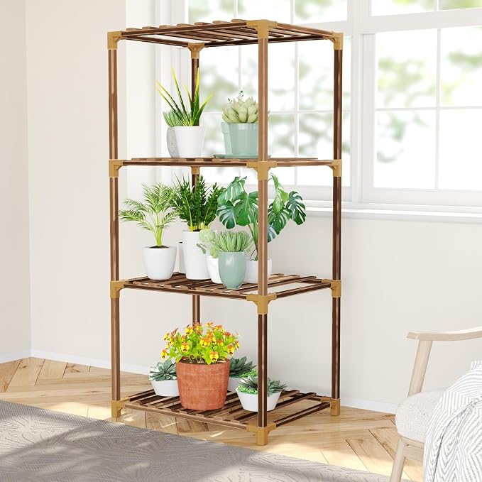 New England 4-Tier Wooden Plant Stand - Image 3