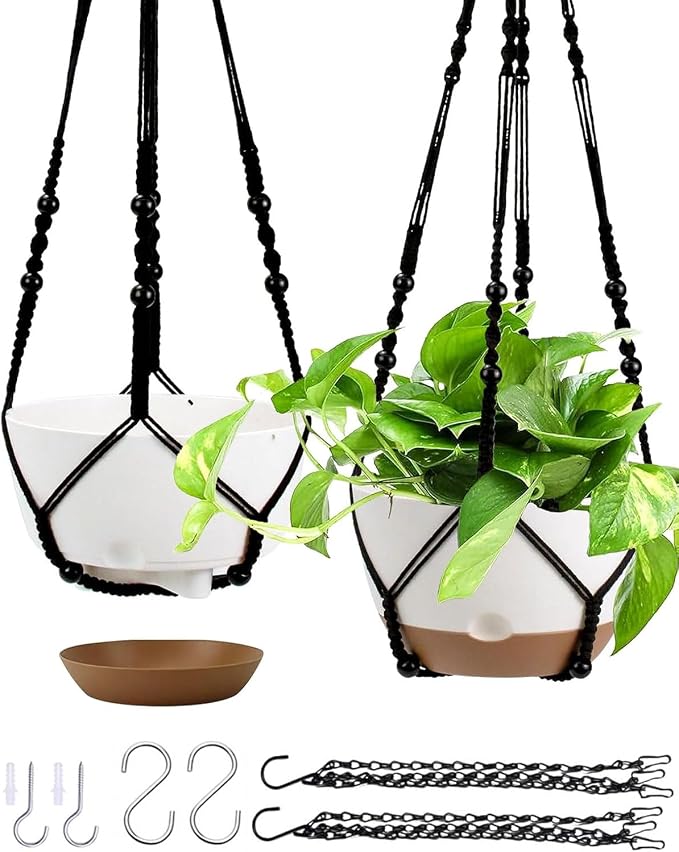 Hanging Planter Self Watering 10 Inch, 2 Pack Indoor Outdoor Hanging Baskets by Koalaime