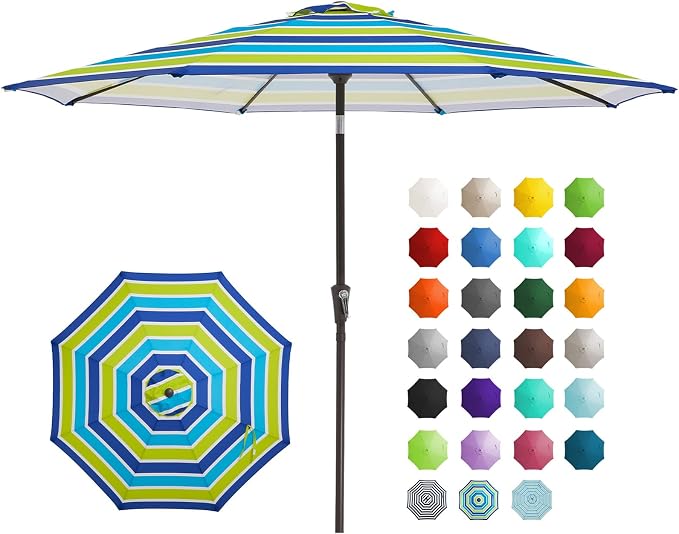 JEAREY 9FT Outdoor Patio Umbrella Outdoor Table Umbrella by JEAREYOutdoorsCollection