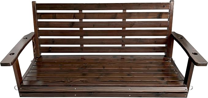 Wooden Porch Swing, Ergonomic Seat, Bench Swing - Image 9