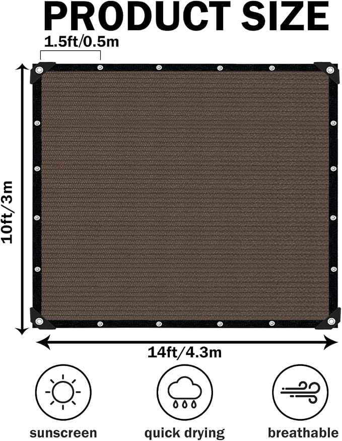Mocha Sun Shade Cloth, Pergola Shade Cover - Image 2
