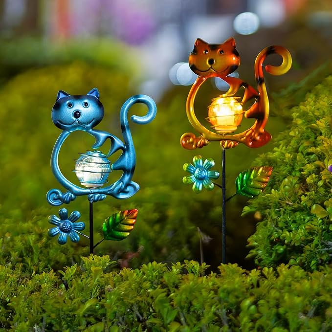 Solar Garden Lights Outdoor Decor, 26.4''H Cat Figurine Lights, Waterproof - Image 8