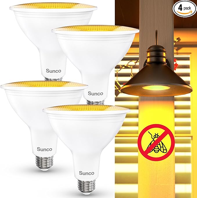 Sunco LED Yellow Bug Light Bulbs Outdoor PAR38 Bug Repellent Light by SuncoLighting