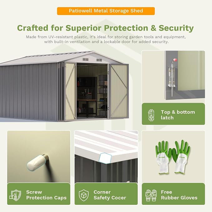 Patiowell 10 x 12 FT Metal Storage Shed - Image 5