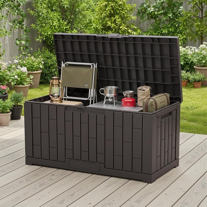 NEWBULIG 60 Gallon Deck Box, Waterproof Outdoor Storage Box - Image 7