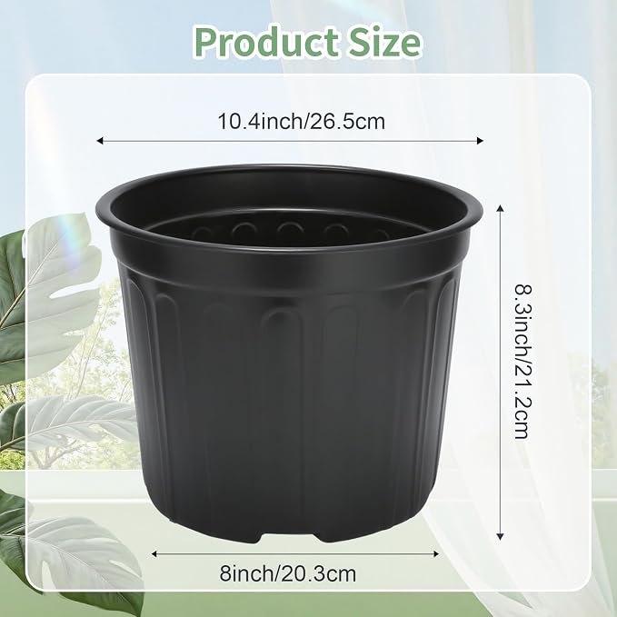 40 Pack 3 Gallon Nursery Plant Pots, 10 Inch Plastic Garden Flower Seedling - Image 2
