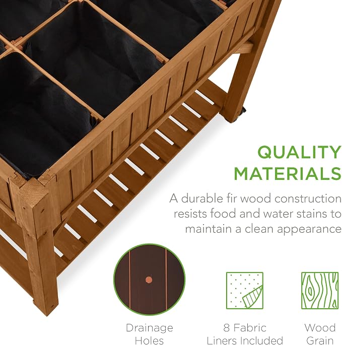 Best Choice Products Elevated 8 Pocket Herb Garden Bed, Mobile Raised - Image 6