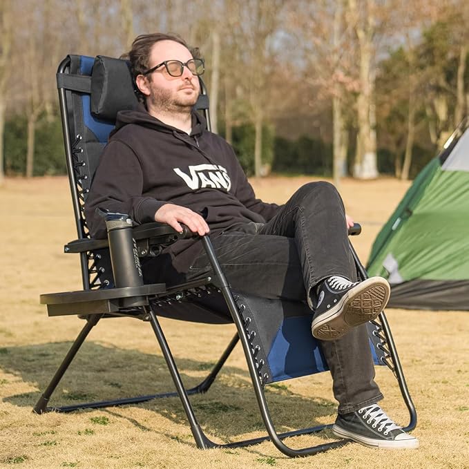 Zero Gravity Chair Set of 4 Oversized Folding Recliner, Padded Anti Gravity - Image 2