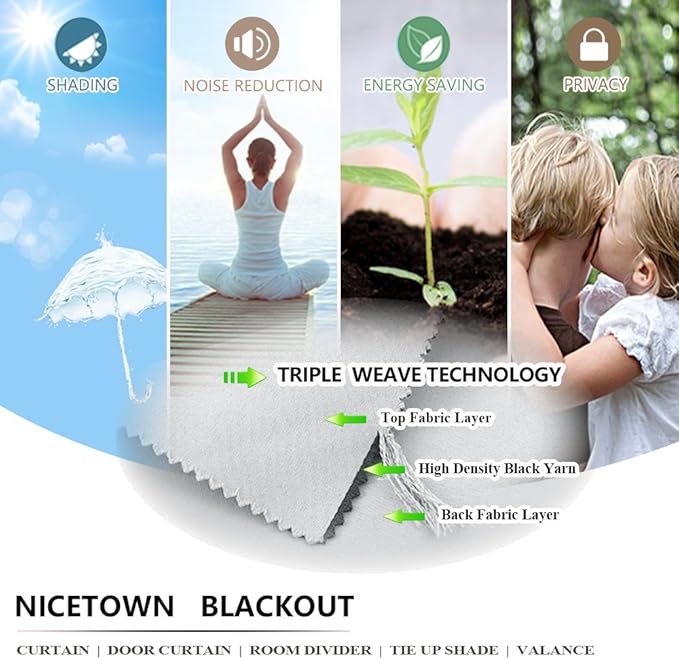 NICETOWN Outdoor Curtain Waterproof & Windproof, Energy Smart Thermal Insulated - Image 3