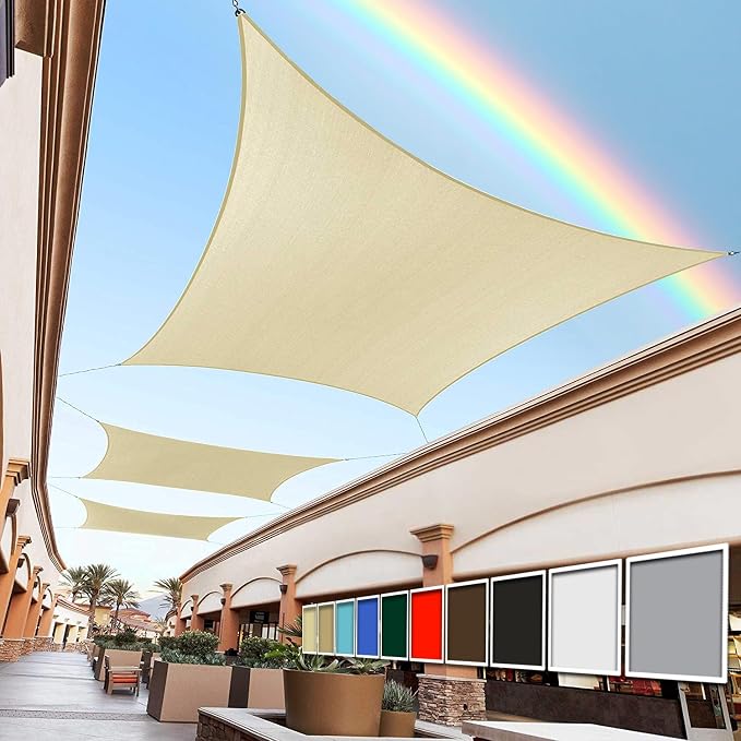 Royal Shade 10' x 20' Beige Rectangle Sun Shade Sail Canopy Outdoor Patio by RoyalShade