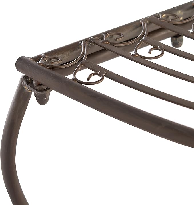 SAFAVIEH Outdoor Furniture Collection – Abia Rustic Brown Wrought Iron 50-Inch - Image 7