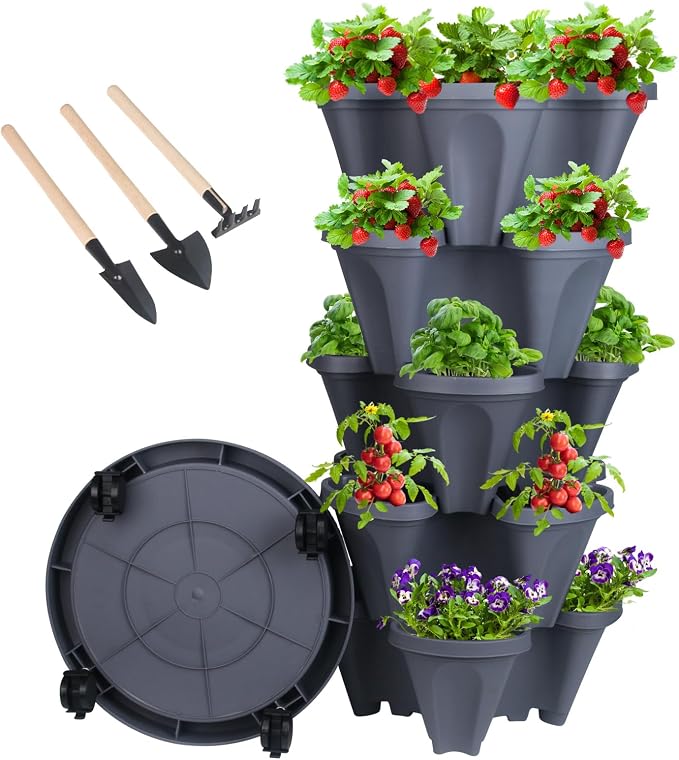 DUNCHATY Stackable Planter, Vertical Garden Planter by DUNCHATY