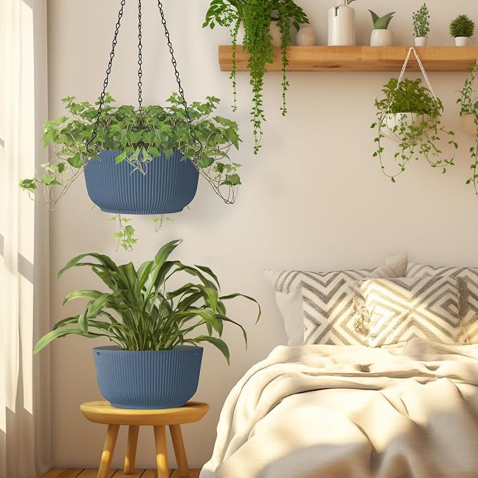 T4U 10 Inch Hanging Planters for Indoor Outdoor Plants, Hanging Baskets for - Image 8