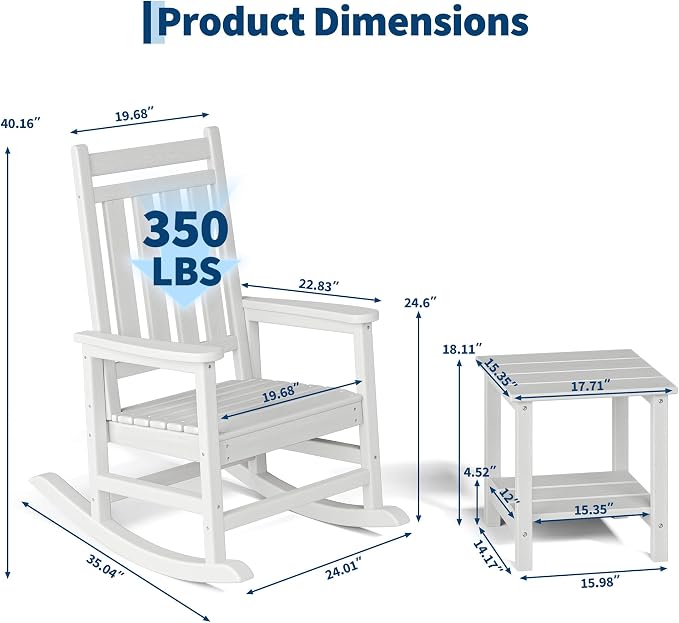 HDPE Rocking Chair Outdoor Set of 4 - Image 2