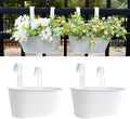 10" Hanging Flower Pots, Railing Planters Fence Pot by JOYFERNAL