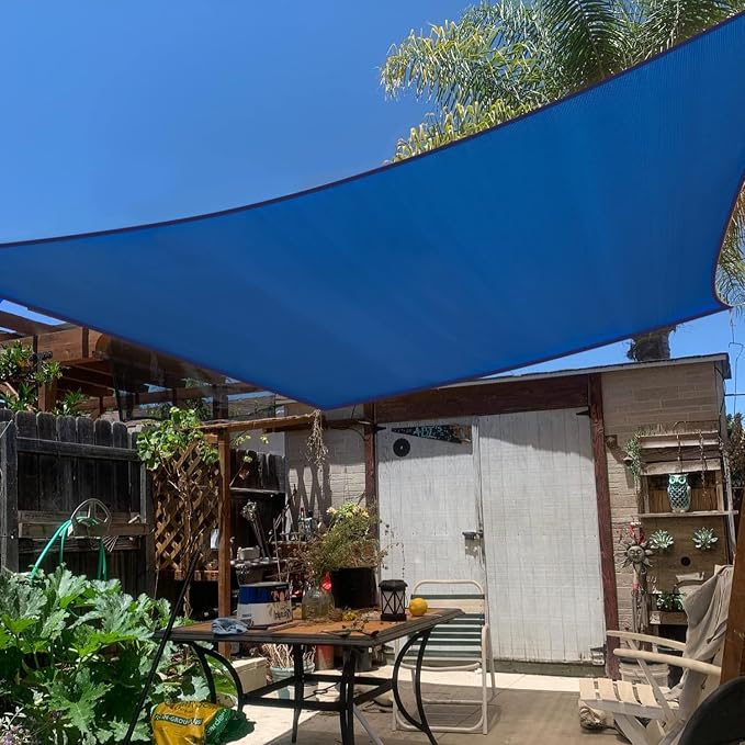 KANAGAWA Sun Shade Sail 7'x13' Blue Rectangle UV Block Canopy Awning Shelter by KANAGAWA