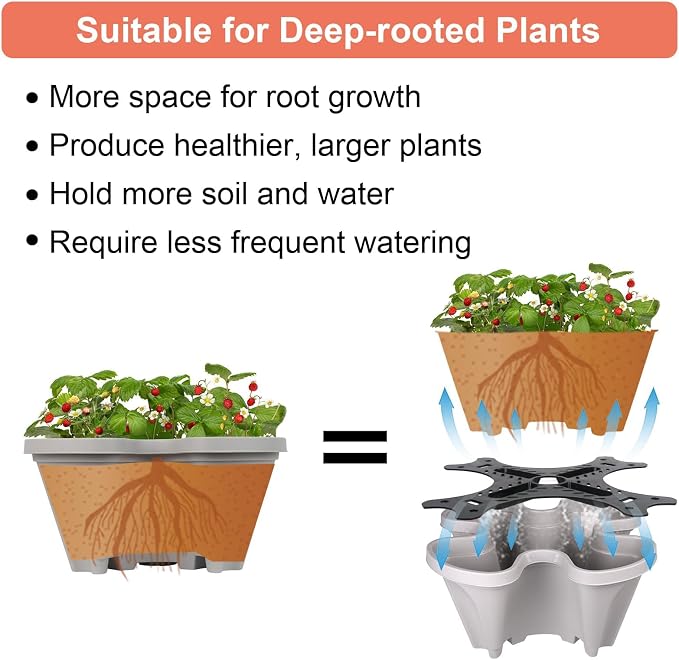 GameXcel Vertical Planter 7 Tier Stackable Planters Garden Planters Strawberry - Image 2