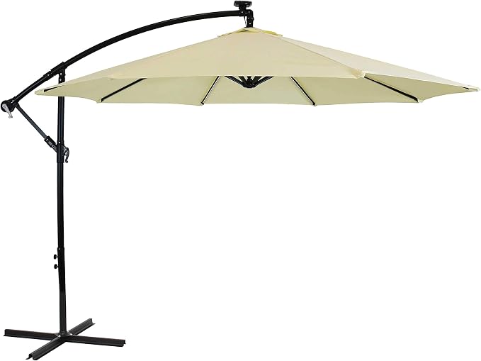 Sunnydaze 10' Solar Offset Patio Umbrella by SunnydazeDecor