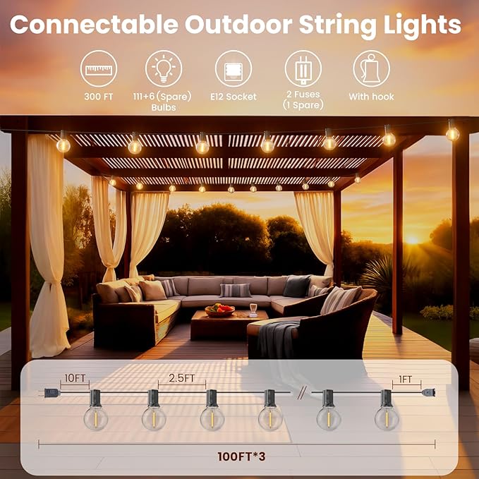 RTTY Classic 300FT Modular Professional Outdoor String Lights System - Image 2