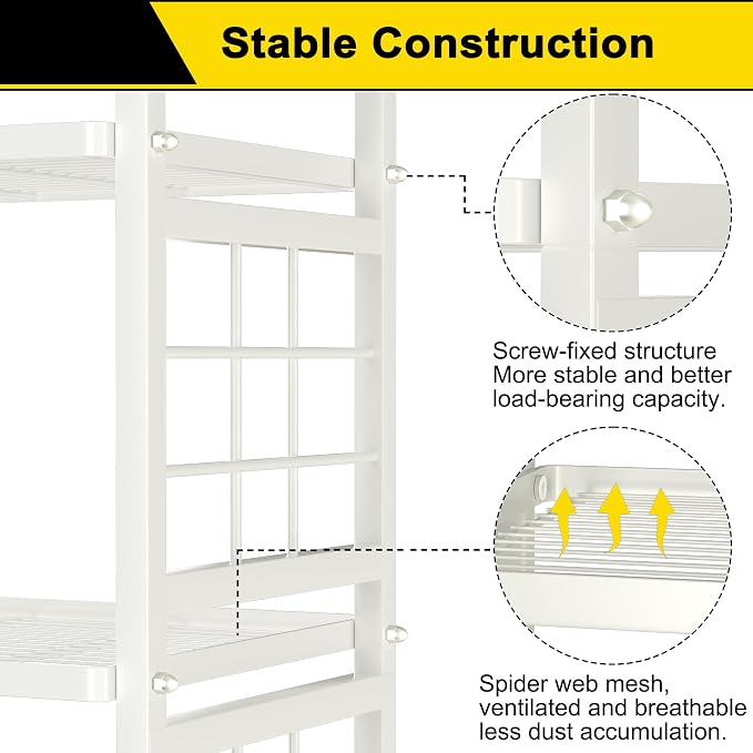 GIOTORENT 5-Wire Standing Storage Shelves, Metal Shelving Unit Pantry Rack - Image 5
