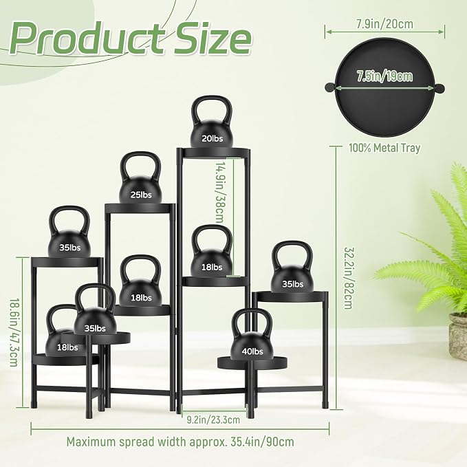 iDavosic.ly Plant Stand Indoor Outdoor, 9 Tier Corner Metal Flower Display - Image 2