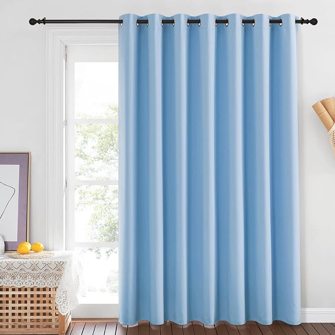 NICETOWN Blue Room Divider Curtains 100 inches Wide Curtains, Grommet Thermal by NICETOWN