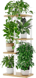 Bamworld Plant Stand Indoor, Corner 4 Tier Metal Plant Shelf by Bamworld