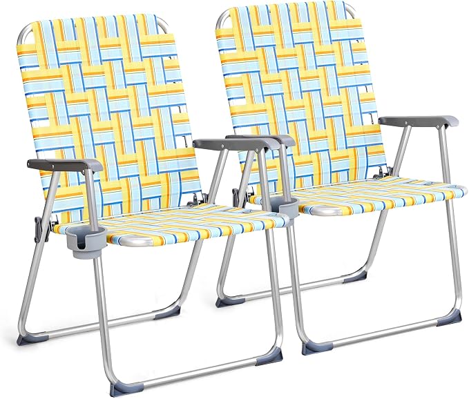 VINGLI Aluminum Oversize Patio Lawn Chairs Folding Set of 2 by VINGLI
