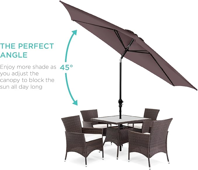 Best Choice Products 10ft Outdoor Table Compatible Steel Polyester Market Patio - Image 2