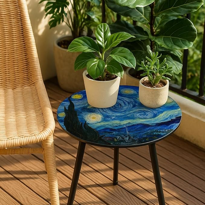 Outdoor Side Table Set of 2 Patio Side Tables - Image 7