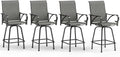 MFSTUDIO Outdoor Bar Stools Set of 4, Swivel Bar Height Patio Chairs Outdoor by MFSTUDIO