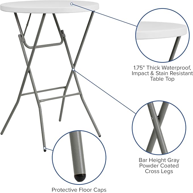 Flash Furniture Elon 32' Round Folding Bar Height Table - Image 10