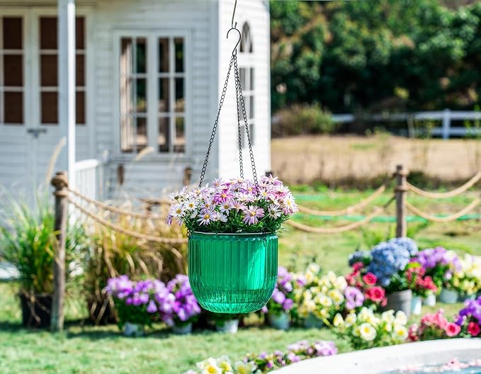 Melphoe 1 Pack Self Watering Hanging Planters Indoor Flower Pots, 8.3 Inch - Image 2