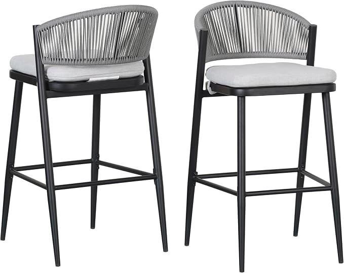 Christopher Knight Home Hearth 30.25" H Patio Barstools Set of 2, Woven Wicker - Image 6