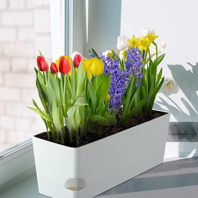 2 Pack Self Watering Pots for Indoor Plants 17 Inches Window Boxes Planters - Image 9