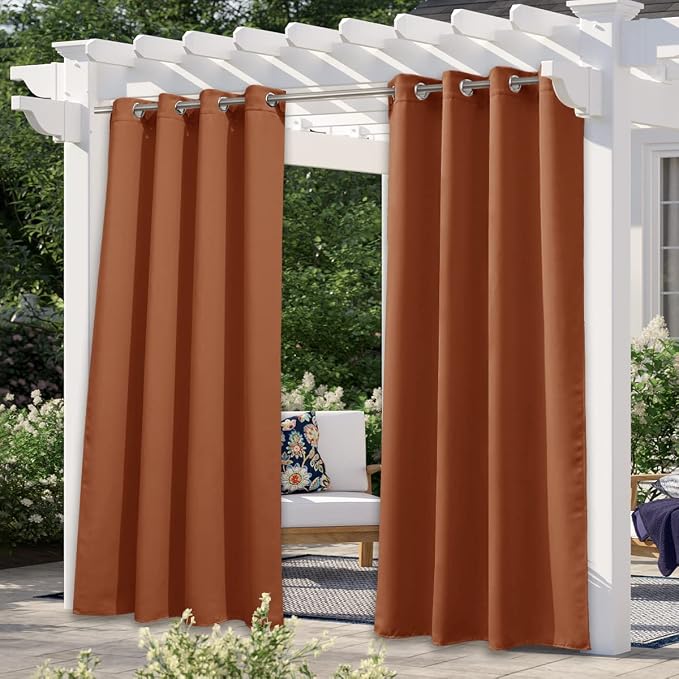 NICETOWN Patio Outdoor Curtains Waterproof, Thermal Insulated Stainless Steel by NICETOWN