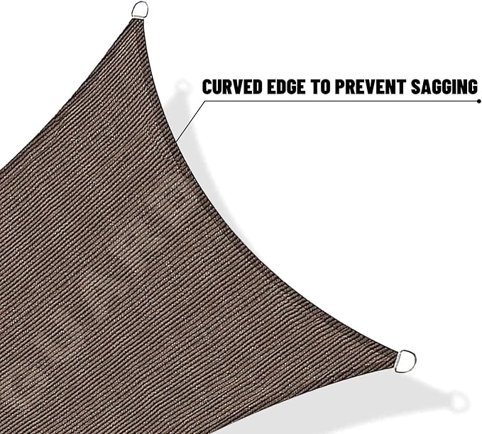 SUNNY GUARD Custom Size 14'x14'x19.8' Brown Sun Shade Sail Right Triangle UV - Image 7
