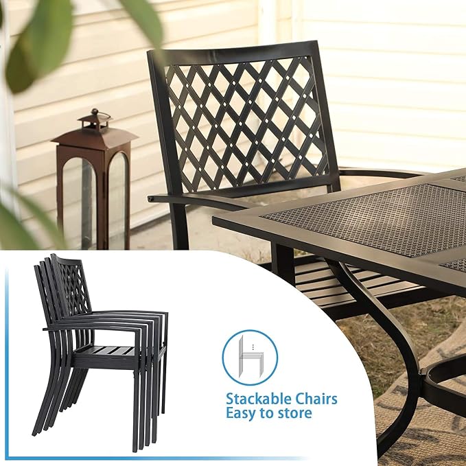PHI VILLA Outdoor Dining Set 6 PCS - Image 3