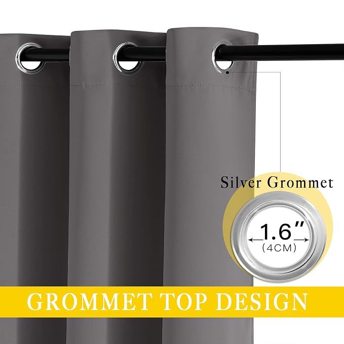 NICETOWN Blackout Sliding Glass Door Curtain 90 inches Long, Grommet Thermal - Image 2