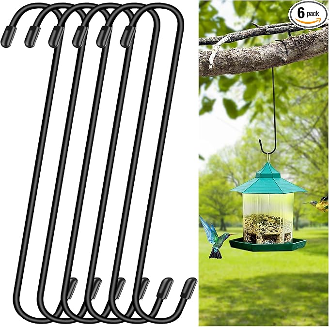 6 Pack 14 Inch Black Extra Matel Heavy Duty Hook by Dpyrrhic