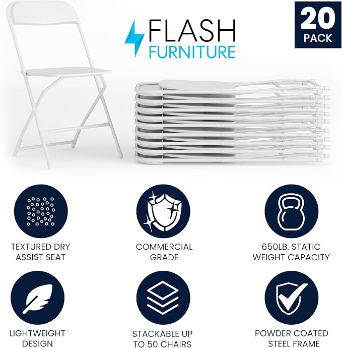Flash Furniture Hercules Series Plastic Folding Chair - Image 3