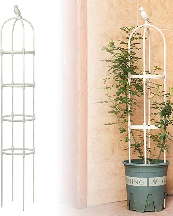 6ft Garden Obelisk Trellis for Climbing Plants-Rustproof Metal Pipe by Anothera