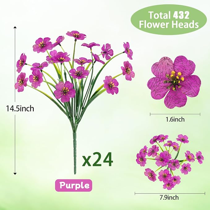 MACTING 24 Bundles Artificial Flowers - Image 4