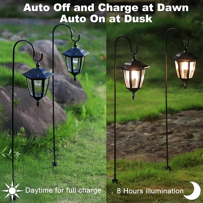 Dynaming 4 Pack Solar Hanging Lights Outdoor, Solar Powered Garden Decorative - Image 3