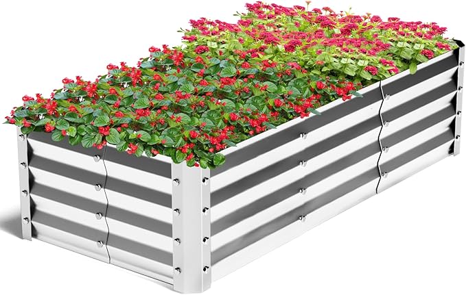 Highpro Galvanized Raised Garden Bed Kit, 4×2×1ft Planter Box by BetterGardeningLife